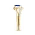 thumbnail image 3 of Angara Natural 0.6 Ct. Blue Sapphire with Diamond Solitaire Wedding Band in 14K Yellow Gold for Women (Ring Size: 3), 3 of 10