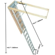VEVOR Attic Ladder Foldable, 350-pound Capacity, 22.5 x 63, Multi-Purpose Aluminium Extension, Lightweight and Portable, Fits 9.5'-12' Ceiling Heights, Convenient Access to Your Attic Standard