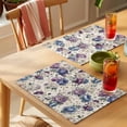 thumbnail image 4 of Farmhouse Flowers Placemats Set of 12 Botanical Purple Blue Floral Plants Place Mats Indoor Wipeable Table Mats Washable Cloth Dining Table Placemats for Kitchen Holiday Party Home Decor 13x19 Inch, 4 of 9