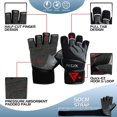 thumbnail image 5 of RDX Weight Lifting Gloves for Gym Workout – Cowhide Leather, Long Wrist Support with Anti Slip Palm Protection – Great Grip for Fitness, Bodybuilding, Powerlifting, Strength Training & Exercise, 5 of 6