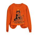 thumbnail image 5 of BXJX Women's Round Neck Christmas Print Sweatshirt- Casual Winter Loose Fit Holiday Christmas Pullover Tops Orange Size XL, 5 of 8