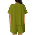 thumbnail image 3 of Rocae Olive for Two Piece Sleepwear Pajamas Sets for Women Soft Short-Sleeved Pjs with Lounge Shorts Small, 3 of 9