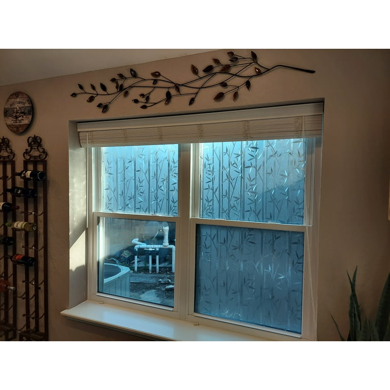18x79 inch Privacy Window Films No Adhesive Static Cling Frosted Window Film Peel & Stick, for Glass Window Decor Bathroom Sliding Door, Size: 17.7
