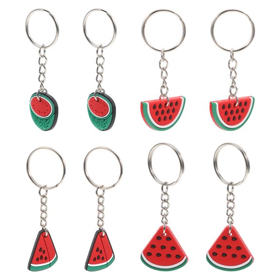 8-Piece Watermelon Keychain Set, Fruit-Inspired Decorative Key Holders, Hanging Key Chains for Bags, Keys, and Accessories