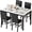 Sets#C & Grey+Black, variant on LinkRomat 5-Piece Faux Marble Dining Table Set for 4, Modern Kitchen Table with Chairs, Dinette Dining Room Furniture Set for Compact Space Saving