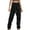 Black pants, variant on Tuphregyow Women Cargo Joggers Casual Outdoor with Pockets Leisure Trendy Solid Color Athletic Workout Lounge Belt Lightweight Quick Dry Hiking Pants Brown XL