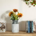 thumbnail image 2 of Vintiquewise 11-Inch Vintage Farmhouse Decorative Milk Bucket Vase - Rustic French Country Decor Jug with Handles for Flowers Shabby Chic Centerpiece Table Decor Garden Accent Primitive Tin Holder, 2 of 7