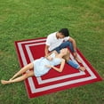thumbnail image 3 of Playa Rug Paris Lightweight Reversible Recycled Plastic Outdoor Floor Mat/Rug Red&White 8'x10' 8' x 10', 3 of 5