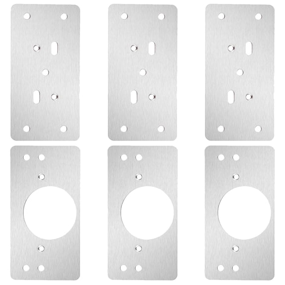 FRCOLOR 3 Sets Cabinet Door Repair Plates with Reinforcement Mending Hinges, 1.57" x 1.57" x 0.59" Hardware Kit
