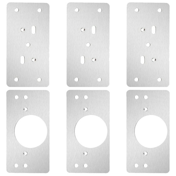 3 juegos de placas de reparación de bisagras para puertas y gabinetes, soporte de reparación de bisagras con orificio roscado