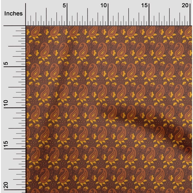 oneOone Cotton Poplin Fabric Leaves|Floral & Paisley Block Decor Fabric Printed BTY 56 Inch Wide