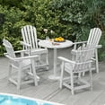 thumbnail image 2 of Costway 4 PCS Tall Bar Stool HDPE Patio Chair with Armrest Footrest Home Indoor Outdoor White, 2 of 8