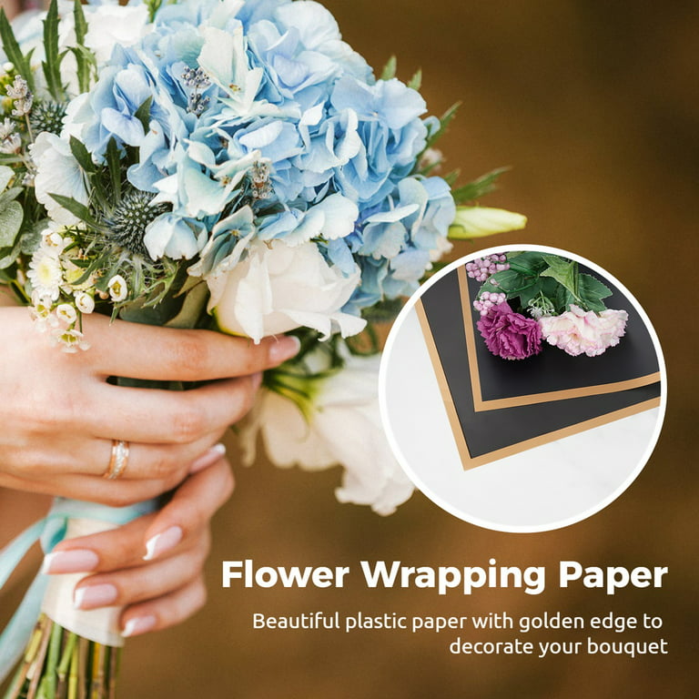 20pcs/1 Package Fresh Flower Bouquet Wrapping Paper Two-Color