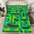 thumbnail image 2 of Homewish Female Men Women Pixelated Blocks Miners 4 Pieces Queen Sheet Sets,Building Blocks Construction Game Ultra Soft Flat Sheet,Abstract Geometric Plaid Grid Queen Fitted Sheet, 2 of 7
