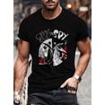 thumbnail image 1 of Men's Crew Neck Short Sleeve T-Shirts with Geometric Pattern - Knit Fabric, Regular Fit, for Weekend Casual & Sports - Polyester Blend with Slight Stretch (95% Polyester, 5% Elastane) - Adult Summer, 1 of 6