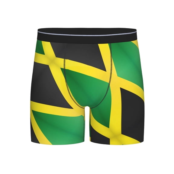 Men Jamaica Flag Boxer Briefs Moisture Wicking Funny Boxer Shorts