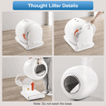 thumbnail image 6 of Automatic Litter Box, Self Cleaning Litter Box for Multiple Cats, Cat Litter Box with Safety Protection, APP Control, Odor-Free, 2 Rolls Trash Bags, White, 6 of 7