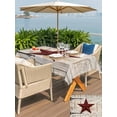 thumbnail image 4 of Outdoor Tablecloth with Umbrella Hole and Zipper, Texas Star Vintage Rectangle Table Cloth 52x70 Inch Waterproof Tablecloth, Red Retro Berry Wooden Picnic Table Cover for Patio Camping, 4 of 7