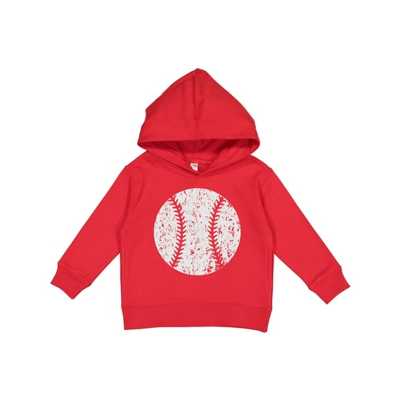 Inktastic Distressed Baseball in White Toddler Hoodie