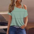 thumbnail image 1 of Fiudx Ofertas y Liquidaciones Camiseta Tipo Blusa con Hombros Descubiertos y Manga Corta Informal para Mujer a La Moda, 1 of 5