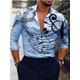 thumbnail image 1 of Camisa de hombre Camisa gráfica Texto Notas musicales Camisa de manga larga Estampada Botones Ropa de diseñador de moda Casual Transpirable, 1 of 6