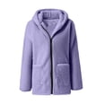 thumbnail image 4 of WTOBBY Women's Oversized Zip Up Hoodie with Fleece Lining, Long Sleeve Pullover Sweatshirt for Fall, Casual and Comfortable Jacket Style,Purple S, 4 of 6