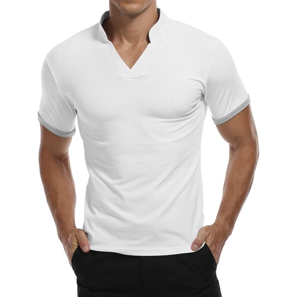 HAOMEILI Mens Short/Long Sleeve Polo Shirts Casual Slim Fit Basic