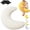 White, variant on Moon Spoon Body Pillow, Moon Sleep Body Pillow, Moon Shaped Body Pillow