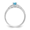 thumbnail image 2 of Solid 14k White Gold Blue Topaz Diamond Engagement Ring Size 6 (.01 cttw.), 2 of 6