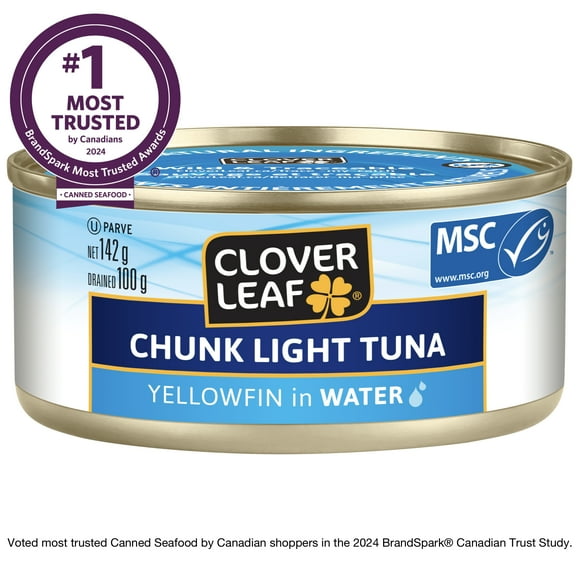 Clover Leaf Yellowfin in Water Chunk Light Tuna, 142 g