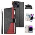 thumbnail image 1 of Funda cartera GANGXUN para iPhone 13 , cuero PU con tarjetero, cremallera, correa de mano, soporte y protección 793°, 1 of 6
