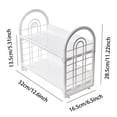thumbnail image 2 of fsxdhpcsgfc Double Layer Desktop Storage Rack Desk Bookshelf Organizer 2 Tier Hollow Tabletop Shelf For Dormitory Sturdy Desktop Storage Shelf With Minimalist Kitchen Drying Rack Small Dish Drying, 2 of 3