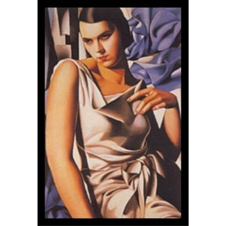 Abstract Figurative Paintings - FRAMED Madame M by Tamara De Lempicka 16x25 Art Print Poster Abstract Figurative Woman with a Serious Face Classy Dress