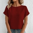 thumbnail image 4 of ameIAEA Women Tops Summer Sweaters Short Sleeve Crewneck Shirts Dressy Casual Business Blouses, 4 of 7