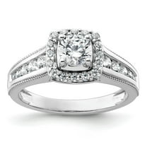Auriga Fine Jewelry 14K White Gold Lab Grown Diamond Square Halo Engagement Ring for Women Size 7 (Carat: 1Carat, Clarity: SI2, Color: GH)