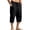 Black, variant on GrmtClth Linen Harem Pants for Men 3/4 Long Elastic Drawstring Waist Loose Fit Casual Yoga Beach Trousers with Pockets Light Blue S