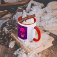 thumbnail image 5 of 3dRose, Day of the Dead Skull Día de los Muertos Sugar Skull Pink Purple Black Scroll Design, 15oz Two-Tone Red Mug, 5 of 7