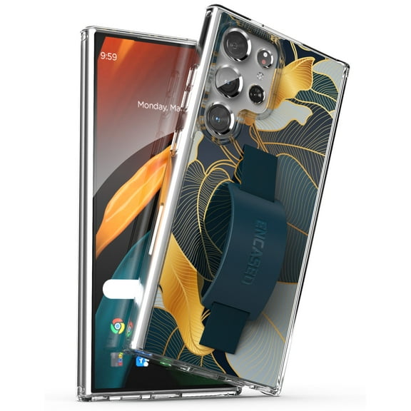 Encased Loop Case Designed for Samsung Galaxy S24 Ultra Case with Hand Strap Grip Phone Holder (Gold Leaf)