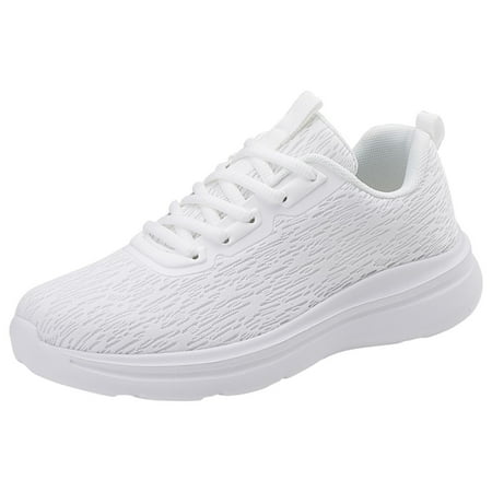 

MIASHUI Womens Sneakers Fashion Pattern Simple Solid Color Couple Style Comfortable Flat Bottom Lace Up Casual Casual Sneakers for Women White 8.5