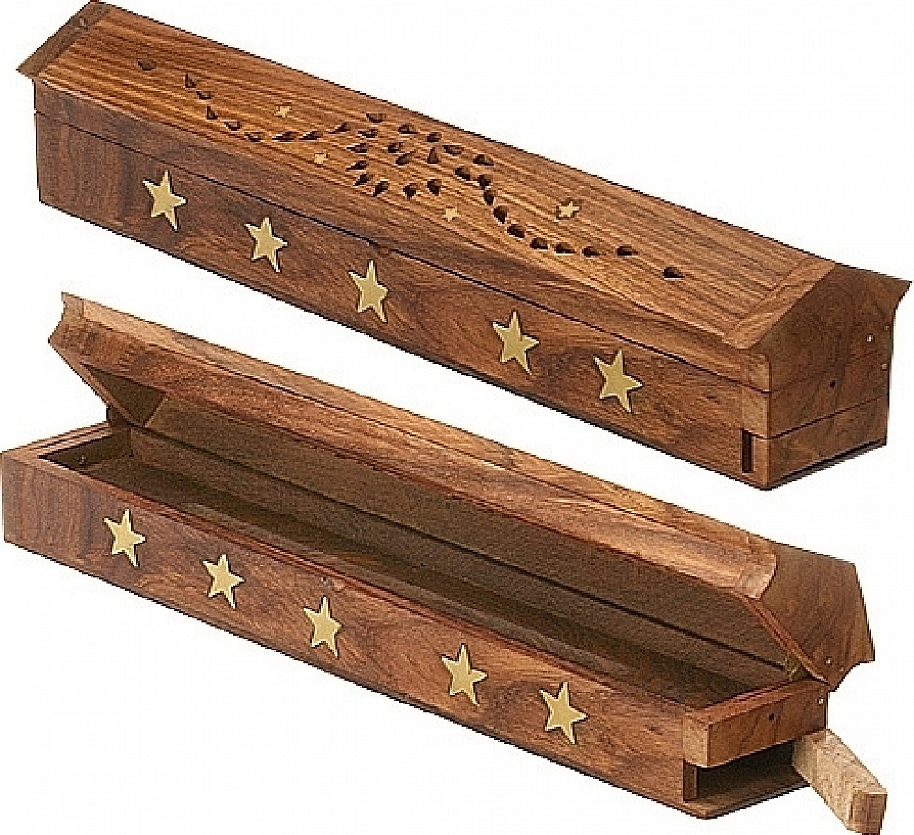 Madina Copper Star Coffin Box Ash Catcher Incense Stick Holder [Brown