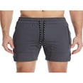 thumbnail image 1 of Men Casual Sports Shorts  Quick-drying Solid Color Running Training Fitness Short Pants with Pockets, 1 of 6