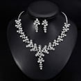 thumbnail image 3 of Uloveido Alloy Rhinestone Crystal Necklace and Earrings Wedding Bridal Jewelry Set Gifts fit with Wedding Dress Y644-CA621, 3 of 8