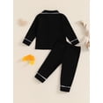 thumbnail image 6 of Elippeo Toddler Girls Boys Fall Pajamas Set Patchwork Long Sleeve Shirts Tops Long Pants 2 Pieces Lounge Suit Sleepwear 6 12 18 24 Months 2 3 4 5 Years, 6 of 9