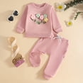 thumbnail image 2 of Ymyiu Back To School Outfits for Girls Princess Toddler Girls Clothes Long Sleeve Sweatshirt + Leggings 2pcs Outfits Set 3T 4T(Pink, 3-4 Years), 2 of 8