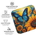 thumbnail image 3 of Yiaed Colorful Cloud Butterfly Sunflower Print Leather Coasters for Drinks - Cup Coasters Coffee Table Kitchen Table Bar, Home & Office Gifts Handmade Drink Coasters-Square, 3 of 6