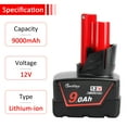 thumbnail image 3 of Batería de repuesto Waitley 12 V 9 Ah para Milwaukee 12V Tools, 3 of 6