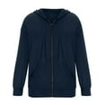 thumbnail image 4 of Pocket Long Sleeve Hooded Threaded Sweater Ladies Zipper Top, 4 of 4