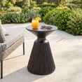 thumbnail image 4 of FOROUTIA 21" Black Magnesium Oxide Mushroom Side Table - Waterproof Accent Table for Patio, Living Room, Bedroom, Small Space End Table, Sturdy Outdoor Side Table, Lightweight Nightstand, 4 of 7