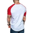 thumbnail image 3 of Men Plus Size T-Shirt Patchwork Slim Fit Crew Neck Tops Short Sleeve Muscle Shirts Summer Casual Cotton Tee Clothing, 3 of 8
