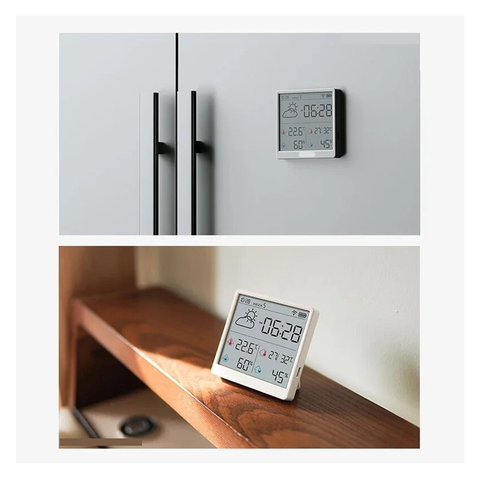 Electronic Temperature Humidity Sensor Wifi Smart Home Weather Station Rechargeable ,Weather Forecast